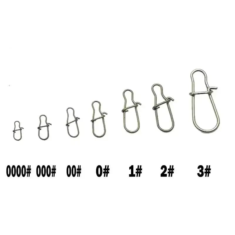 China China OUTKIT 50PCS Stainless Steel Pin Swivel Fishing Accessories Connector Lure Clip Rolling Swivels Sea Fishing Tackle