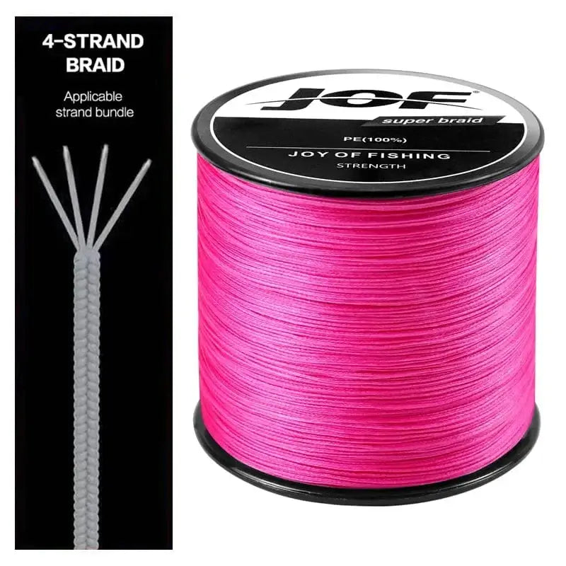 China China Pink / 300m-X4-0.4-10LB JOF 4 Strands Braided Fishing Line Multifilament 300M Carp Fishing 10-82lb Japanese Braided Wire Fishing Accessories Pe Line
