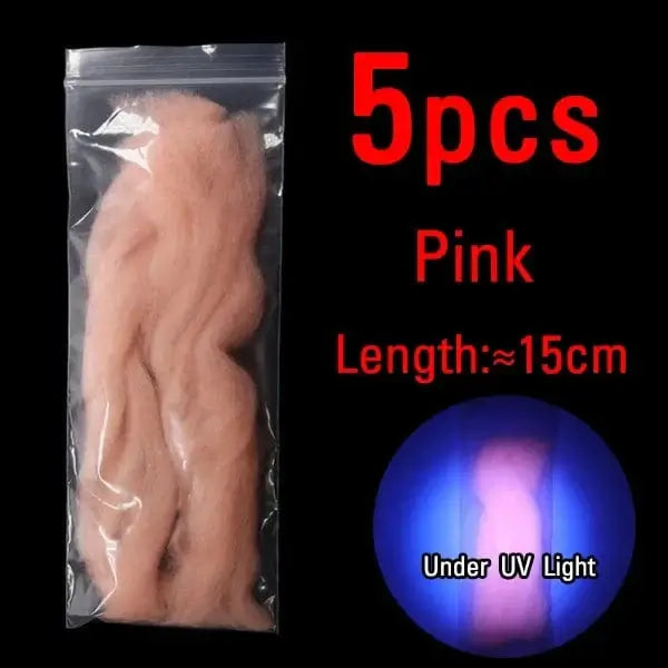 China China Pink 5PCS ICERIO Fly Fishing Multiple Color Egg Yarn Glow Bug Yarn Fiber Baitfish Lure Parachute Fly Tying Material