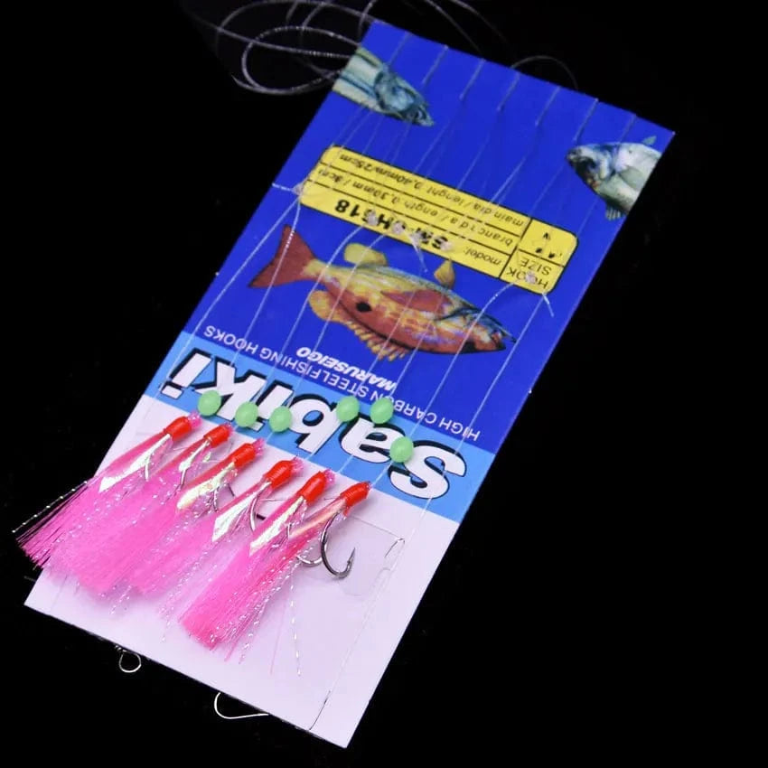 China China Pink / HOOK14 5 bags fishing sabiki samodur ,fishing Mackerel hook ,herring hook sabiki rig hooks , Fishing lure bait hook Tackle Accessories
