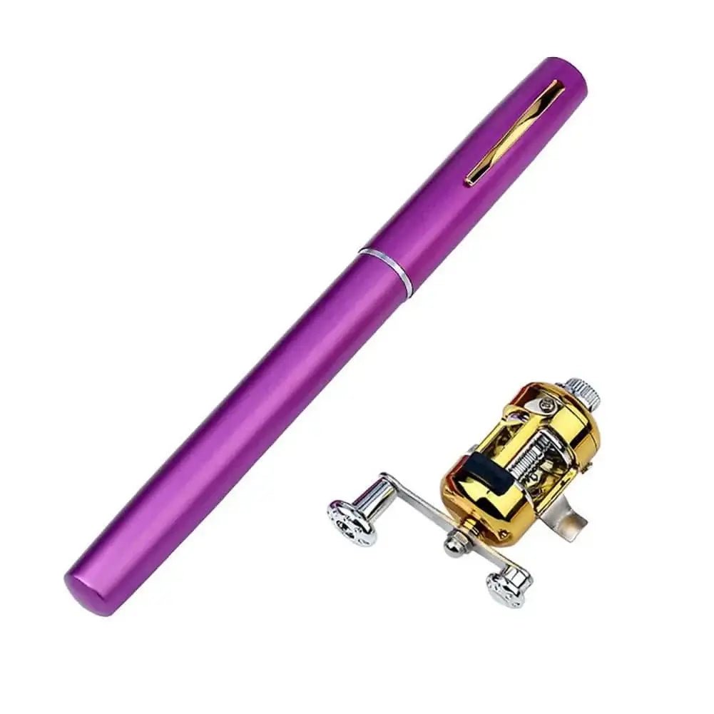 China China Purple 1m Portable Telescopic Mini Fishing Pole Ultralight Pen Shape Fishing Rod Fishing Accessories For Outdoor River Lake
