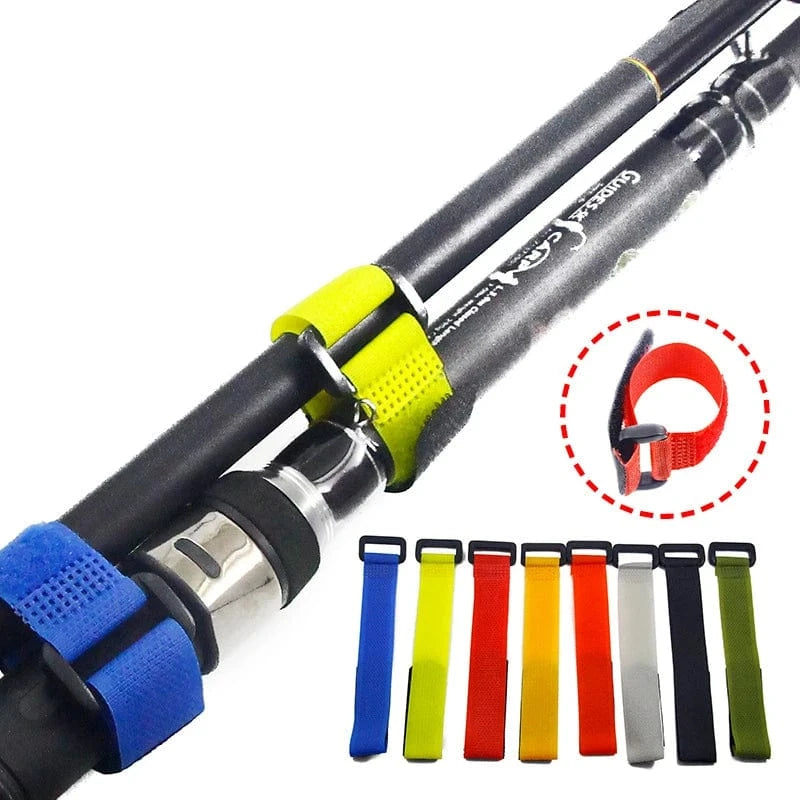 China China random color 5pc Fishing Rod Tie Holders Straps Belts Suspenders Fastener Hook Loop Cable Cord Ties Belt Fishing Tackle Fishing Accessories