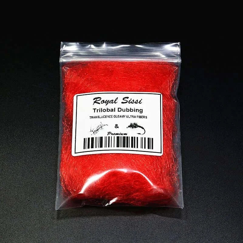 China China Red 12 optional colors trilobal dubbing fly tying antron dubs translucence gleamy dubbing materials crystal czech buggy nymph dubs
