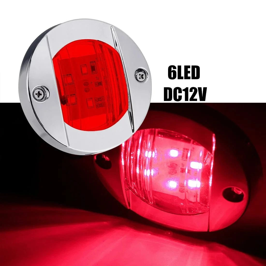 China China Red / 4PCS Boat Marine Lights Navigation Light Waterproof Marker Lamp For Truck RV Yacht Transom Anchor Stern DC 12V/24V 6LED Stern Light