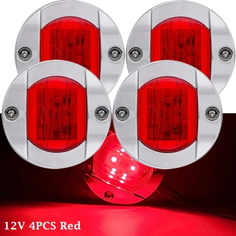 China China Red / CHINA 4PCS Boat Marine Lights Navigation Light Waterproof Marker Lamp For Truck RV Yacht Transom Anchor Stern DC 12V 6LED Stern Light