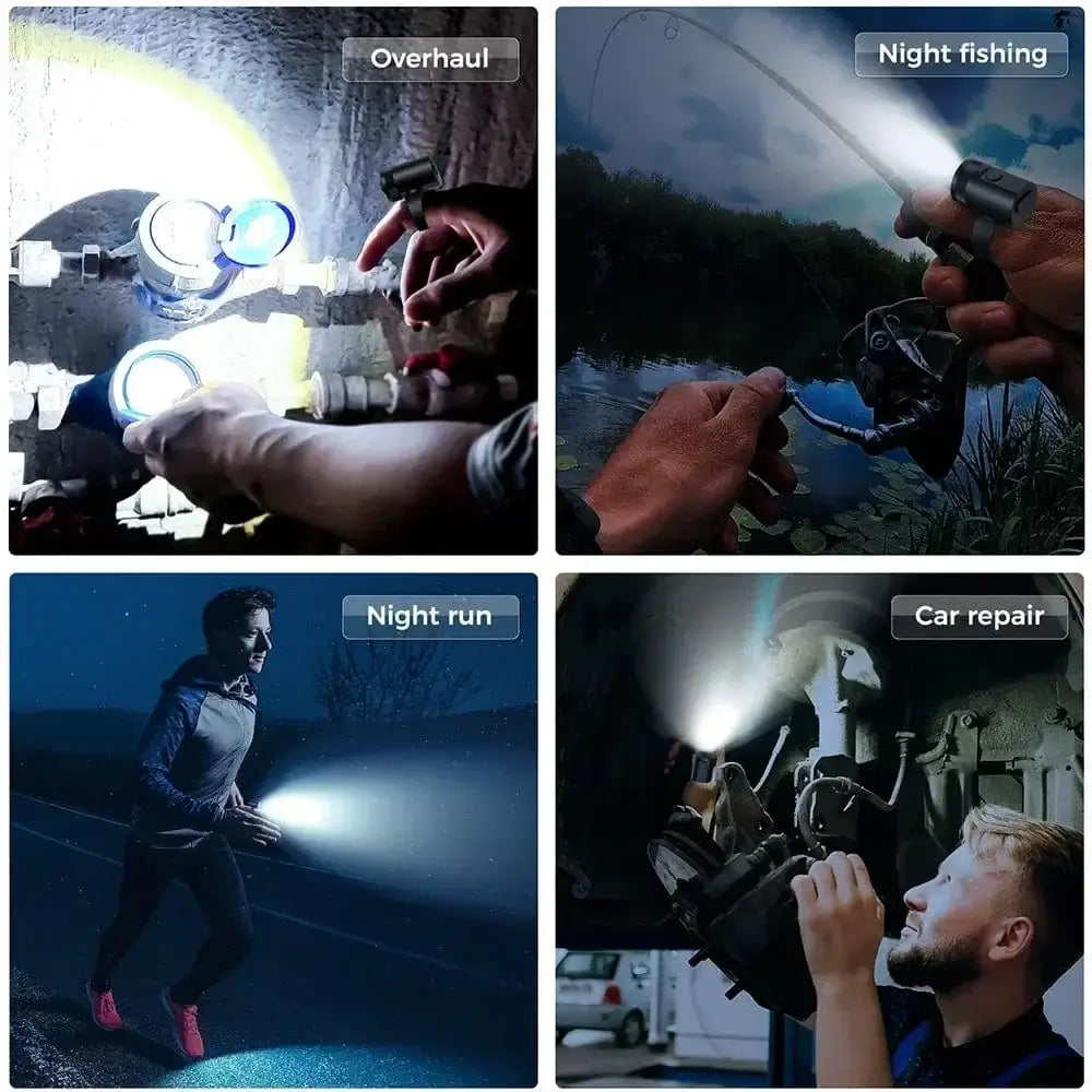 China China Ring Charge Light Flashlight Finger Light USB C Charge LED 360 Rotate Adjustable Ring Size Gadget Tool Camping Sport Night Beam Fishing Glove Lamp