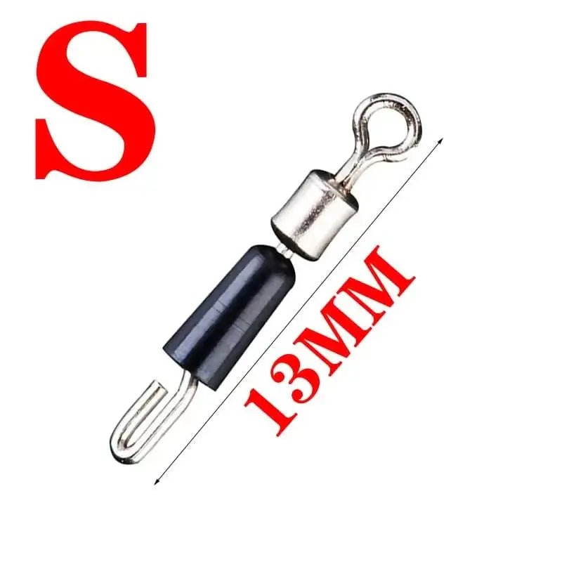China China S 20pcs/Lot Bearing Swivel Fishing Hook Fast Connector Solid Rings Rolling Fishing Line Quick Link Carp Fishing Accessories
