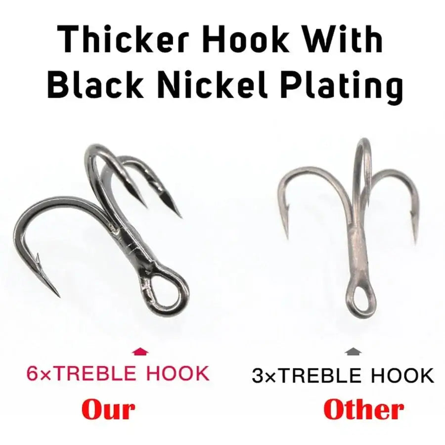 China China Saltwater Treble Hooks for Big Game Bluefish Salmon Kingfish 50/20pcs 8# 6# 4# 2# 1# 1/0 2/0 3/0 6X Strong Treble Fishing Hooks