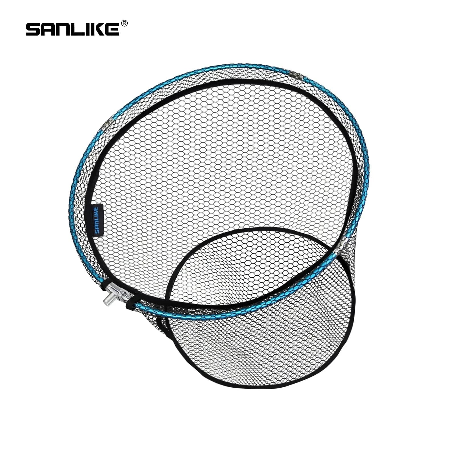 China China SANLIKE Fishing Net Collapsible Black Coated Dip Mesh Portable Handle Landing Net Aluminium Frame Fishing Tackle