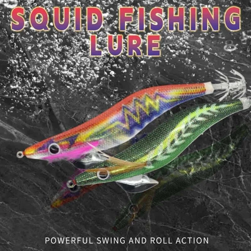 China China Sea.Yolo 15/19g Fishing Lure Luminous Squid Hook Octopus Cuttlefish Artificial Bait 3D EYE Wood Shrimp for Saltwater Freshwat