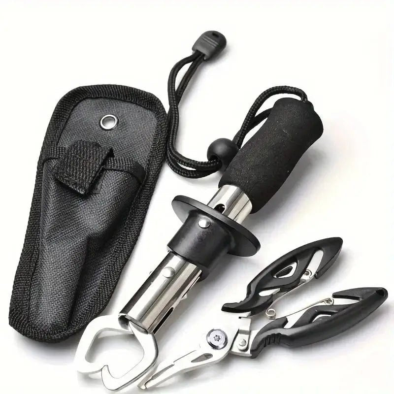 China China SET1-black tongs Lure pliers fish controller set, made of stainless steel with reliable quality, Fishing Pliers, Fish Lip Gripper or Fish Scale C