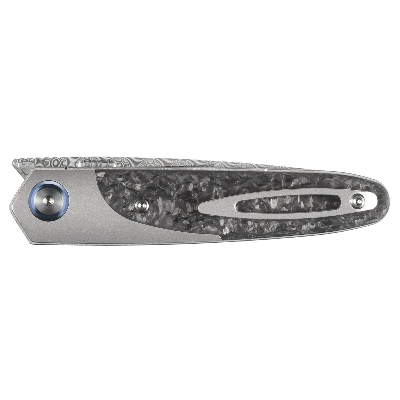 China China Sitivien ST245 Damascus Steel Folding Knives Ball Bearing Titanium Carbon Fiber Handle EDC Knifes for Working Camping Collection