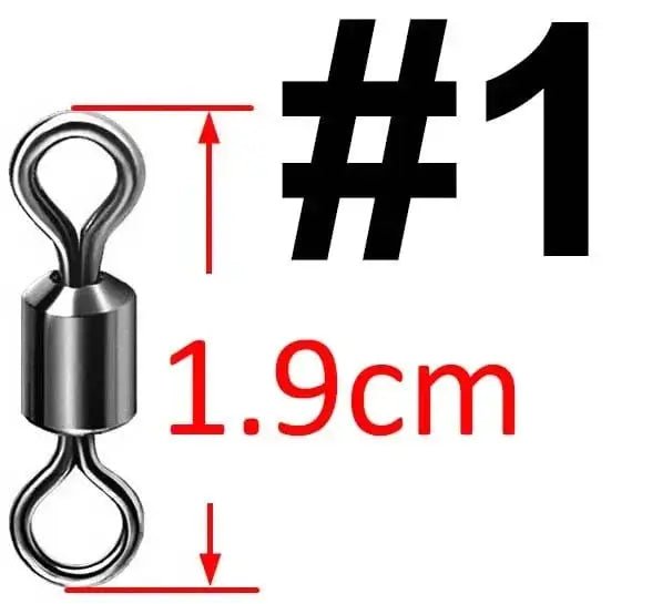 China China size 1 50 pcs Bearing Swivel Fishing Connector Stainless Steel Carp Fishing Accessories Snap Fishhook Lure Solid Ring Swivel Tackle
