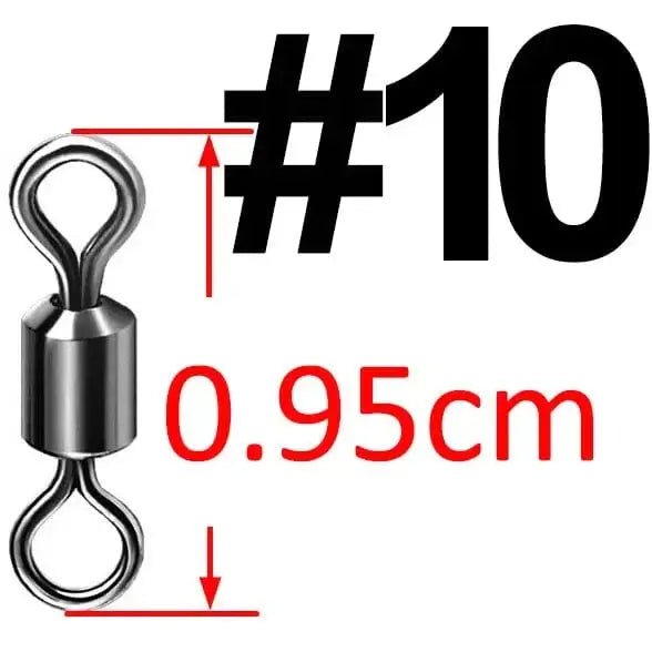 China China size 10 50 pcs Bearing Swivel Fishing Connector Stainless Steel Carp Fishing Accessories Snap Fishhook Lure Solid Ring Swivel Tackle