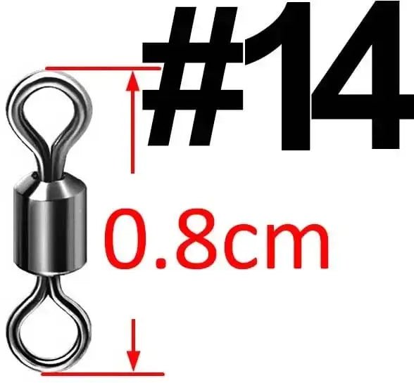 China China size 14 50 pcs Bearing Swivel Fishing Connector Stainless Steel Carp Fishing Accessories Snap Fishhook Lure Solid Ring Swivel Tackle