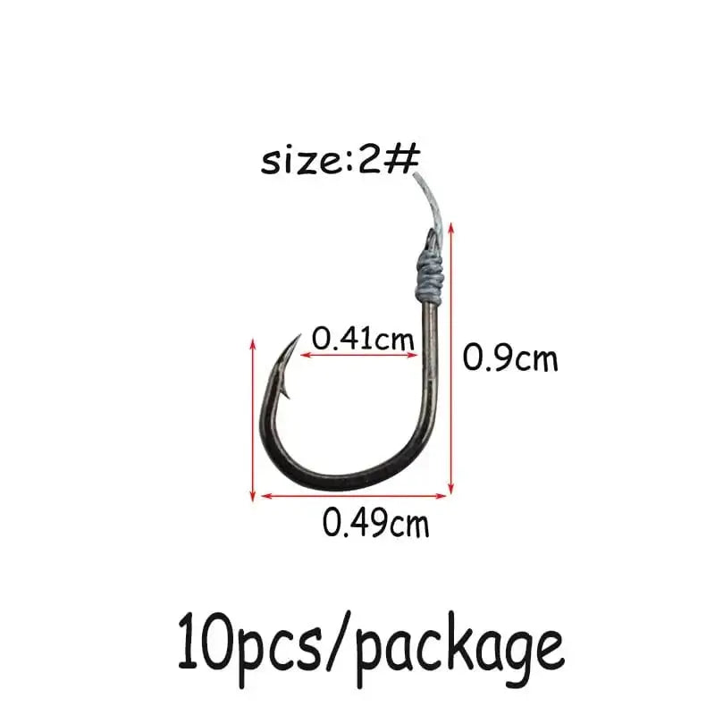China China SIZE 2 10Pcs/Lot Fishing Hook Crank String Japan Series Hooks group Freshwater Catch Barbed Tackle Single Black Nickel Color Sabiki