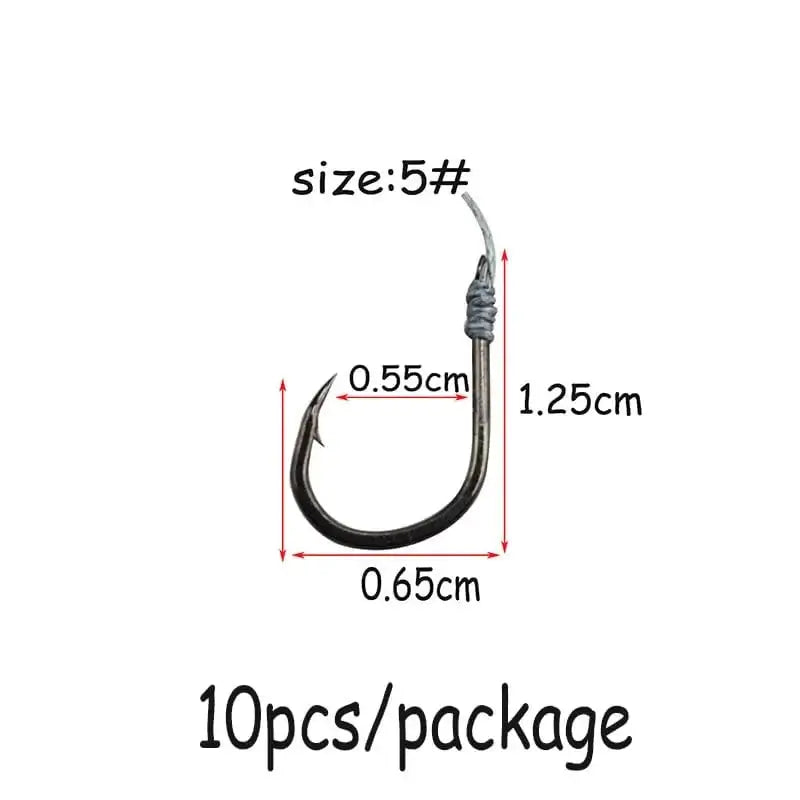 China China SIZE 5 10Pcs/Lot Fishing Hook Crank String Japan Series Hooks group Freshwater Catch Barbed Tackle Single Black Nickel Color Sabiki