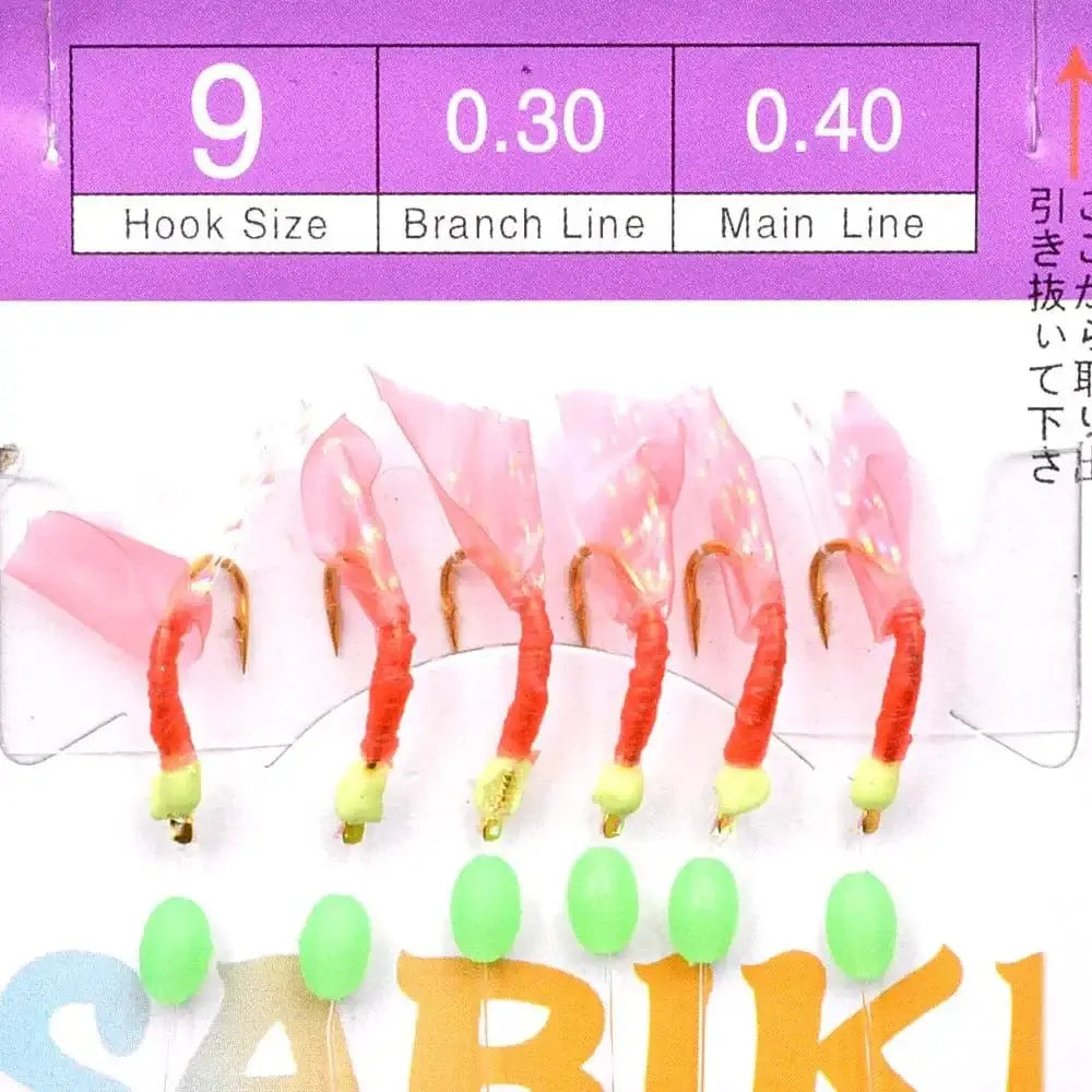 China China Size 9 5 Packs Sabiki rigs Bionic Fish Skin Sea Bait Artificial Feather Barbed String Hook with Luminous Beads Fishing tackle Pesca