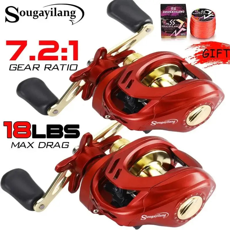 China China Sougayilang Baitcasting Fishing Reel 7.2:1 High Speed Gear Ratio Max Drag 10kg Casting Reel for Bass Pike Fishing Tools