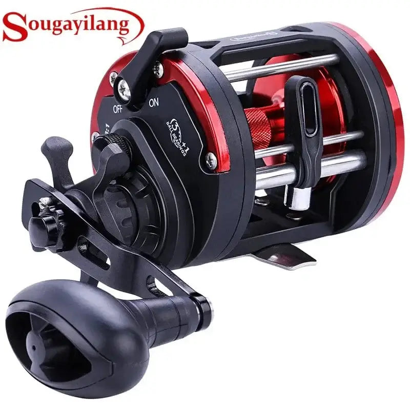 China China Sougayilang DTR-30 Trolling Drum Fishing Reels 3+1BB Left/Right Hand Saltwater Trolling Drum Fishing Reel Max Drag 28kg Pesca