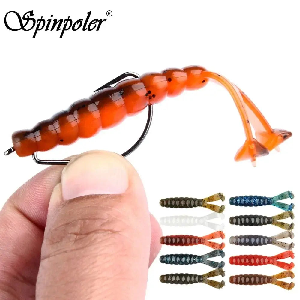 China China Spinpoler Diver Grub Fishing Lure Soft Bait Twin T Tail Floating Tpr 7cm Salted Shad Worm Frog Artificial Bass Swimbait Pesca
