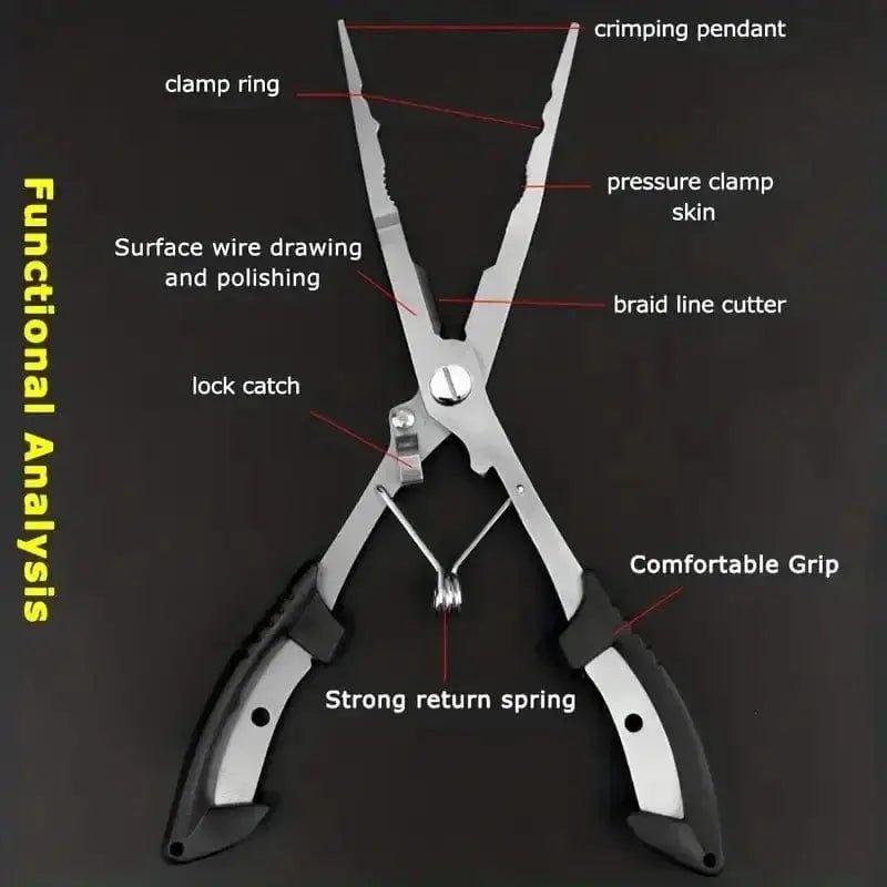 China China Stainless Steel Fishing Pliers with Non-Slip Handle and Hook Remover - Durable and Multifunctional Fishing Scissors