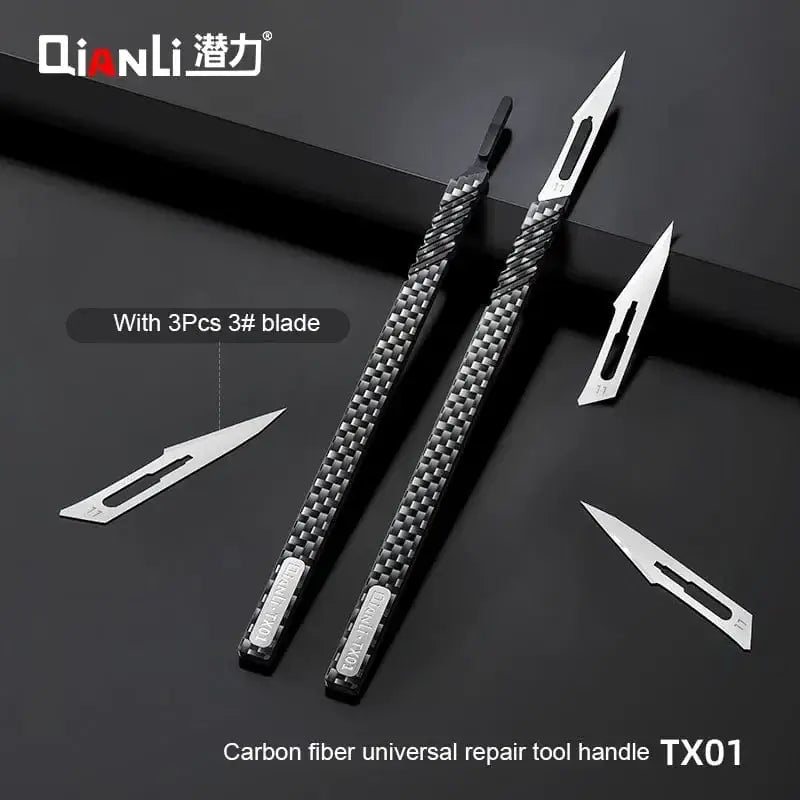 China China Standard Set QIANLI TX01 Carbon Fibre Back Cover Glass Remover Disassembly Repair Knife Set Phone Motherboard Chip Glass Glue Remove Tool Kit