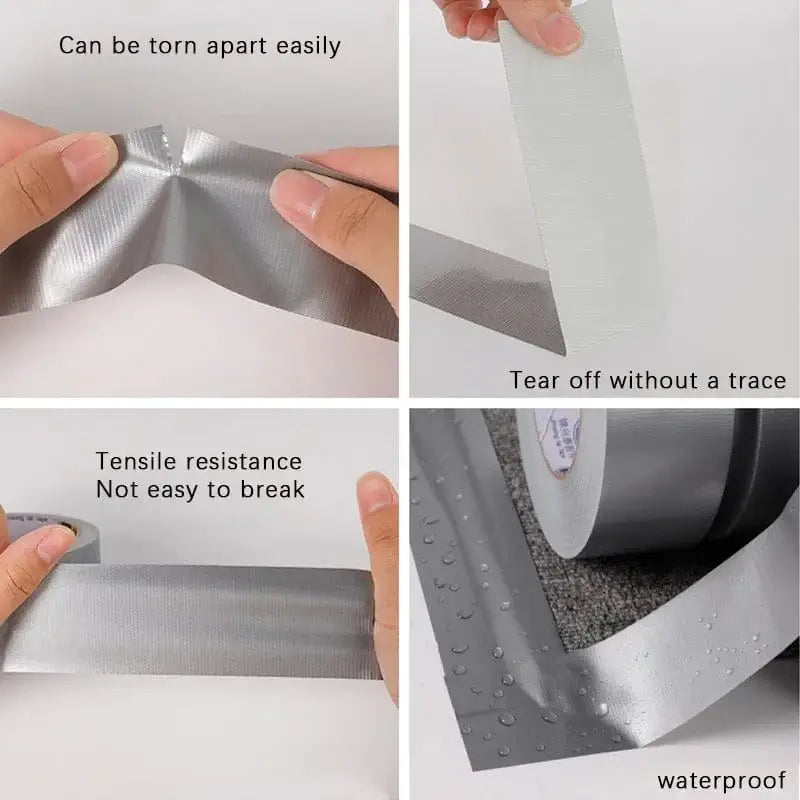 China China Super Sticky Cloth Duct Tape Carpet Floor Waterproof Tapes High Viscosity Silvery Grey Adhesive Tape DIY Home Decoration 10M