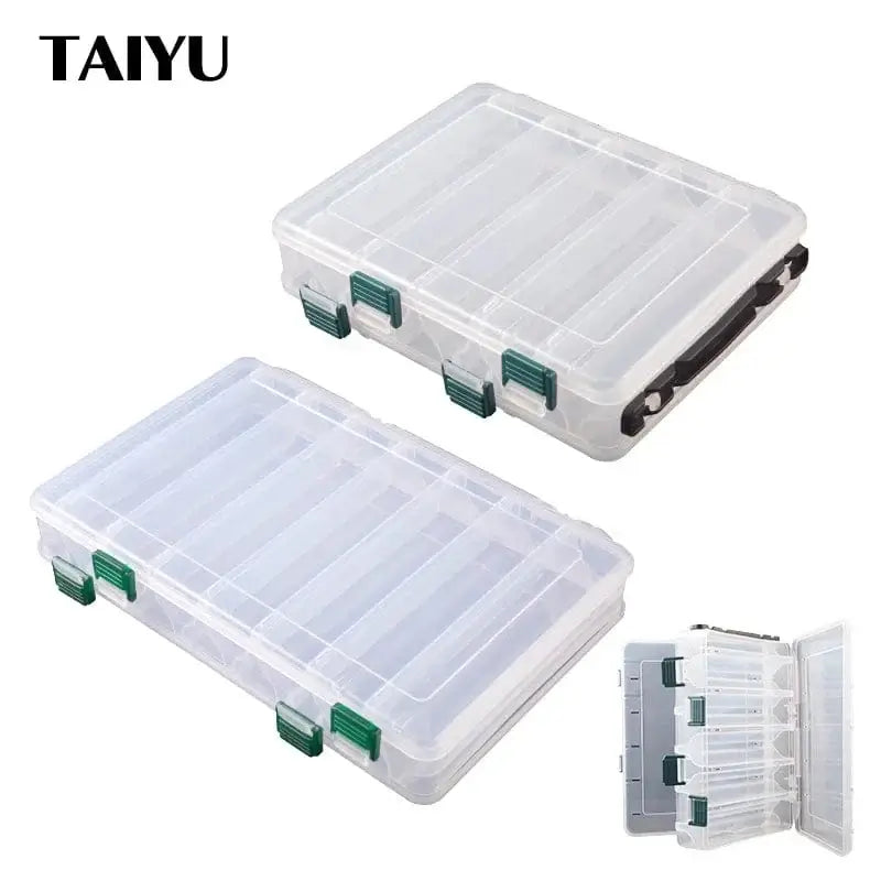 China China TAIYU Double Sided 14/10 Compartment Fishing Tackle Box For Sea Fishing Lure Bait Hook Accessories extra-large space Storage Box