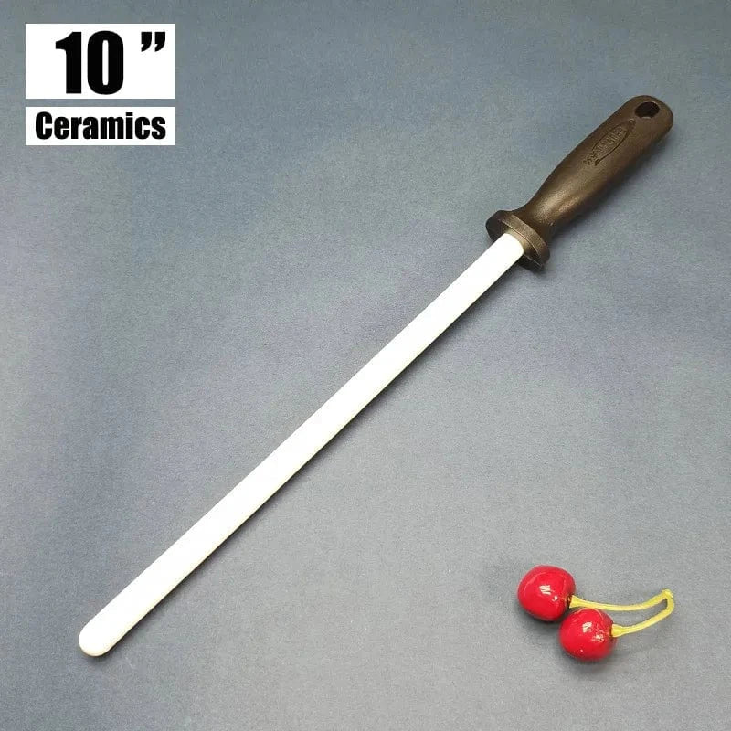China China TC 10 INCH / choice 8/10/12 Inch Professional Ceramic Knife Sharpener Rod Durable Knife Grinder With Non-Slip Handle Kitchen Knife Sharpening Blade