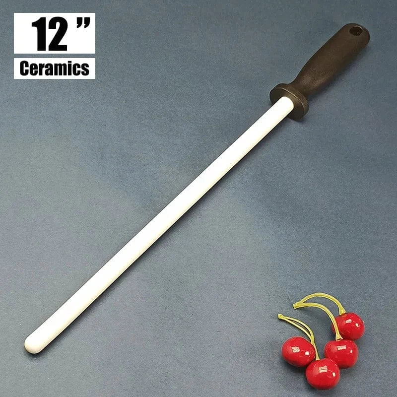 China China TC 12 INCH / choice 8/10/12 Inch Professional Ceramic Knife Sharpener Rod Durable Knife Grinder With Non-Slip Handle Kitchen Knife Sharpening Blade