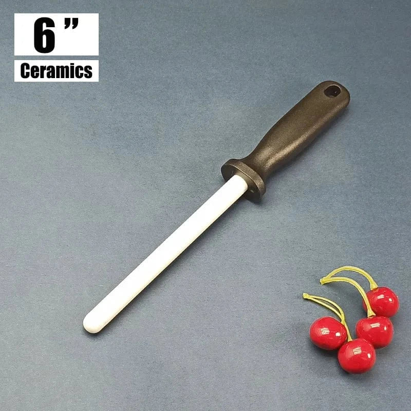 China China TC 6 INCH / choice 8/10/12 Inch Professional Ceramic Knife Sharpener Rod Durable Knife Grinder With Non-Slip Handle Kitchen Knife Sharpening Blade