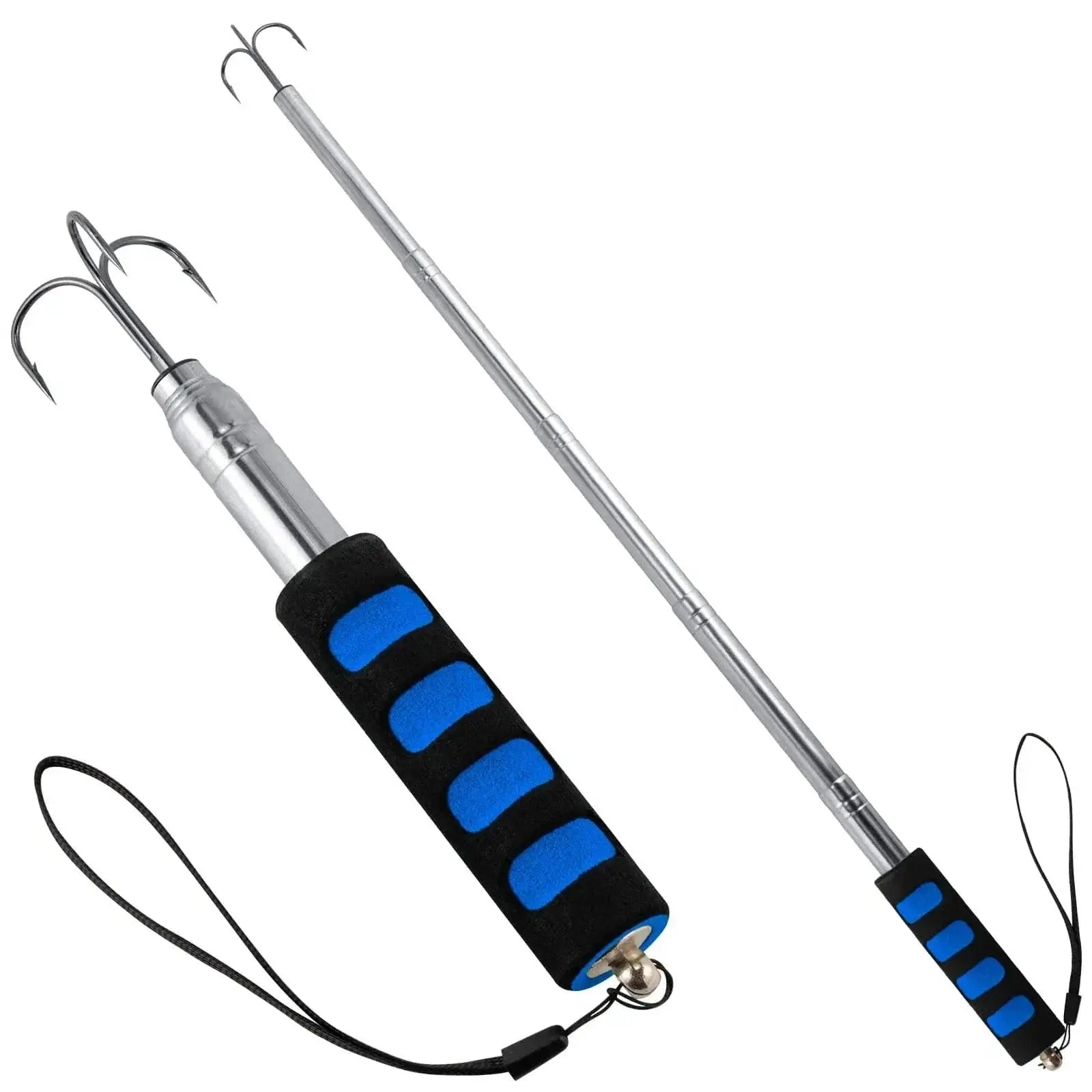 China China Telescopic Fishing Gaff Stainless Steel Triple Hook Sea Fishing Spear Telescoping Pole with Hook Boat Ice Fishing Squid Gaff