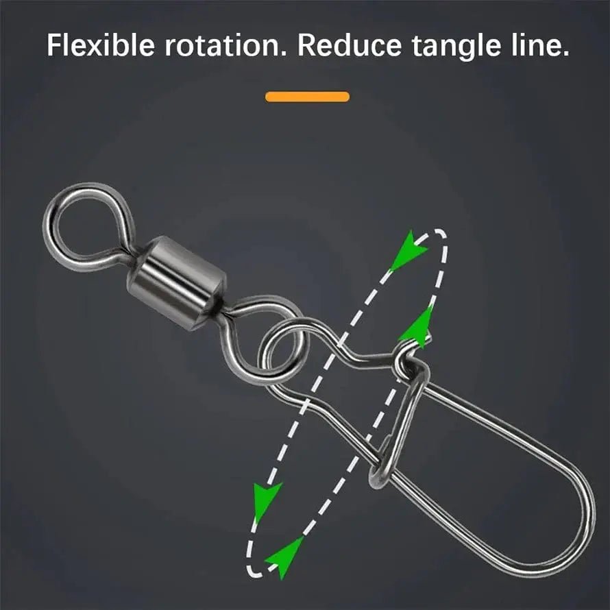 China China TIANNSII 30PCS 1#-12# Stainless Steel Fishing Connector Pin Bearing Rolling Swivel Snap Pins Fishing Tackle Accessories