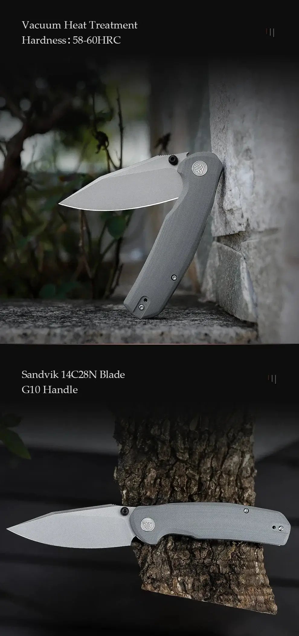 China China TRIVISA EDC Folding Knife for Men, Axis Pocket Knife with Clip,3.34” 14C28N Steel ,Stonewash Blade,G10 Handle.Camping Tool