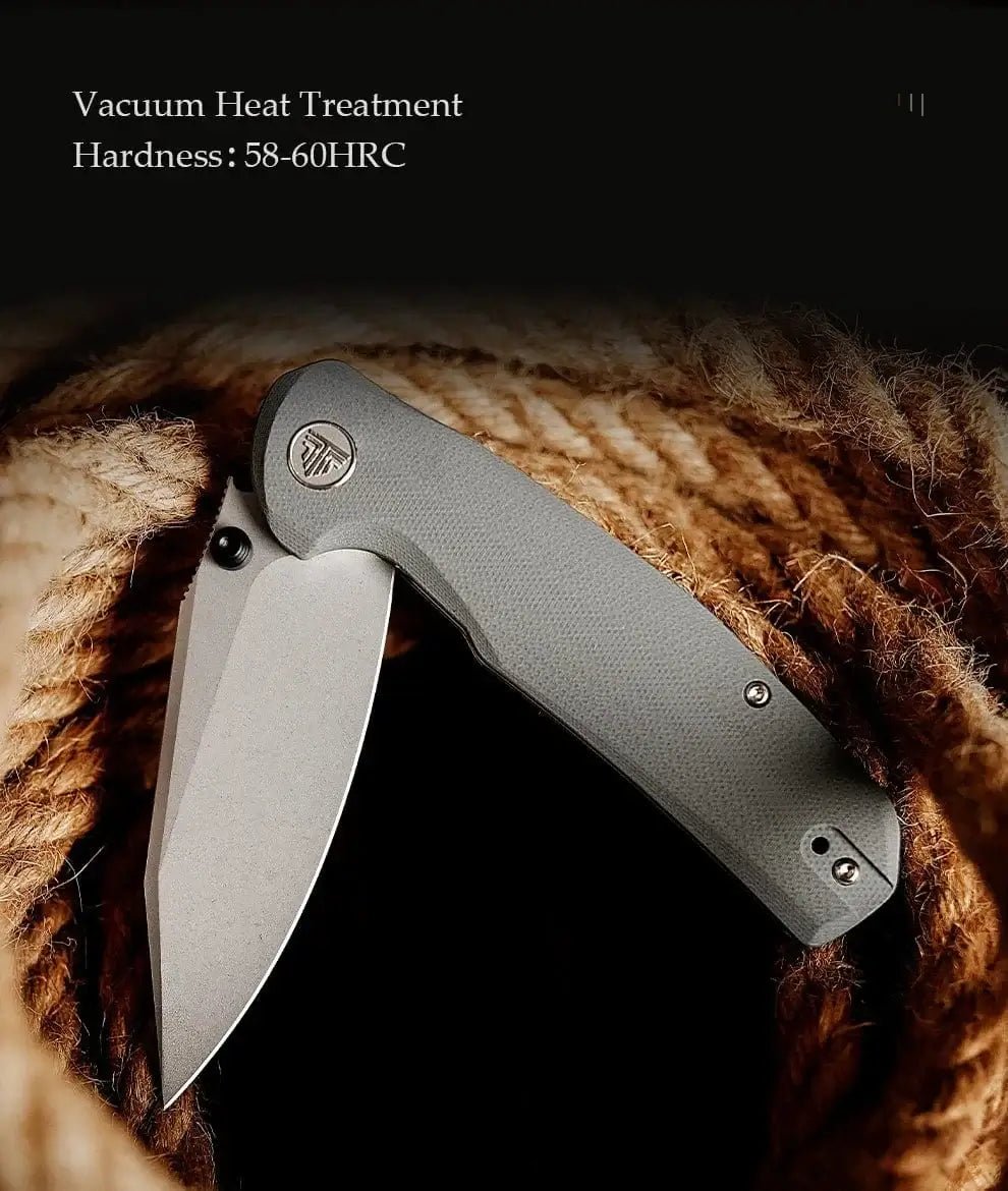 China China TRIVISA EDC Folding Knife for Men, Axis Pocket Knife with Clip,3.34” 14C28N Steel ,Stonewash Blade,G10 Handle.Camping Tool