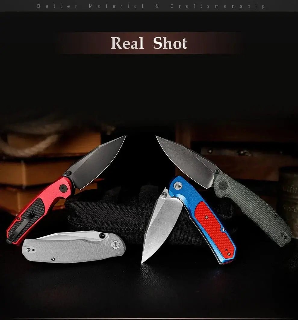 China China TRIVISA EDC Folding Knife for Men, Axis Pocket Knife with Clip,3.34” 14C28N Steel ,Stonewash Blade,G10 Handle.Camping Tool