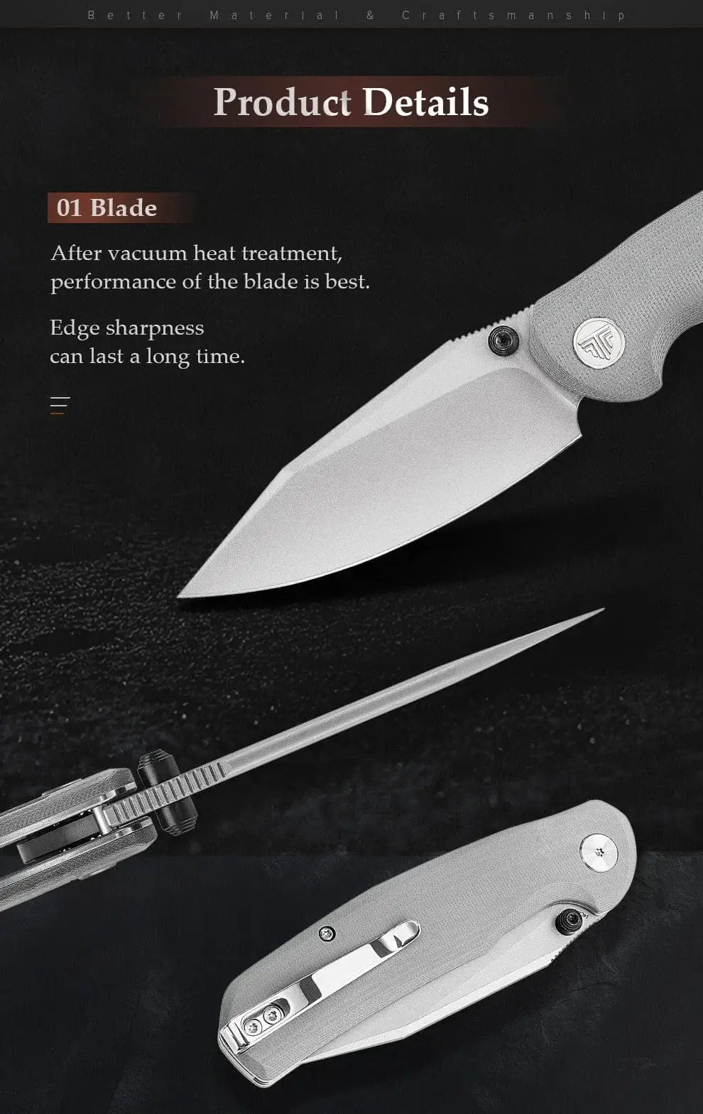 China China TRIVISA EDC Folding Knife for Men, Axis Pocket Knife with Clip,3.34” 14C28N Steel ,Stonewash Blade,G10 Handle.Camping Tool