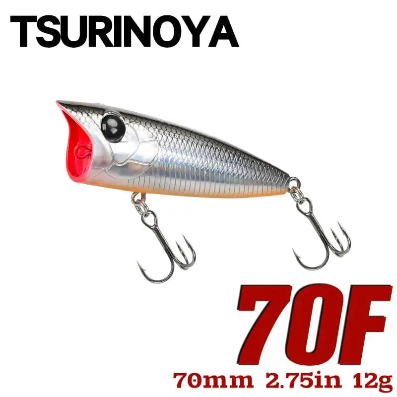 China China TSURINOYA 70mm 12g Fishing Lure Topwater Popper RIPPER 70F Long Casting Hard Bait Pike Bass Game Big Mouse Surface Model Wobble