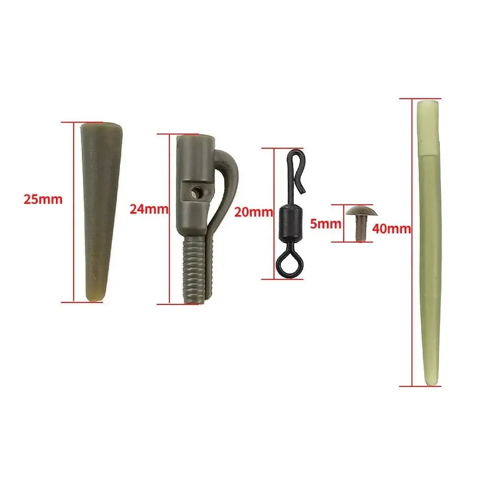 China China Variant Hirisi 40 x Carp Fishing Safety Lead Clips Tail Rubber Cone Anti Tangle Sleeve Quick Change Swivels Fishing Accessories Rig M5-1