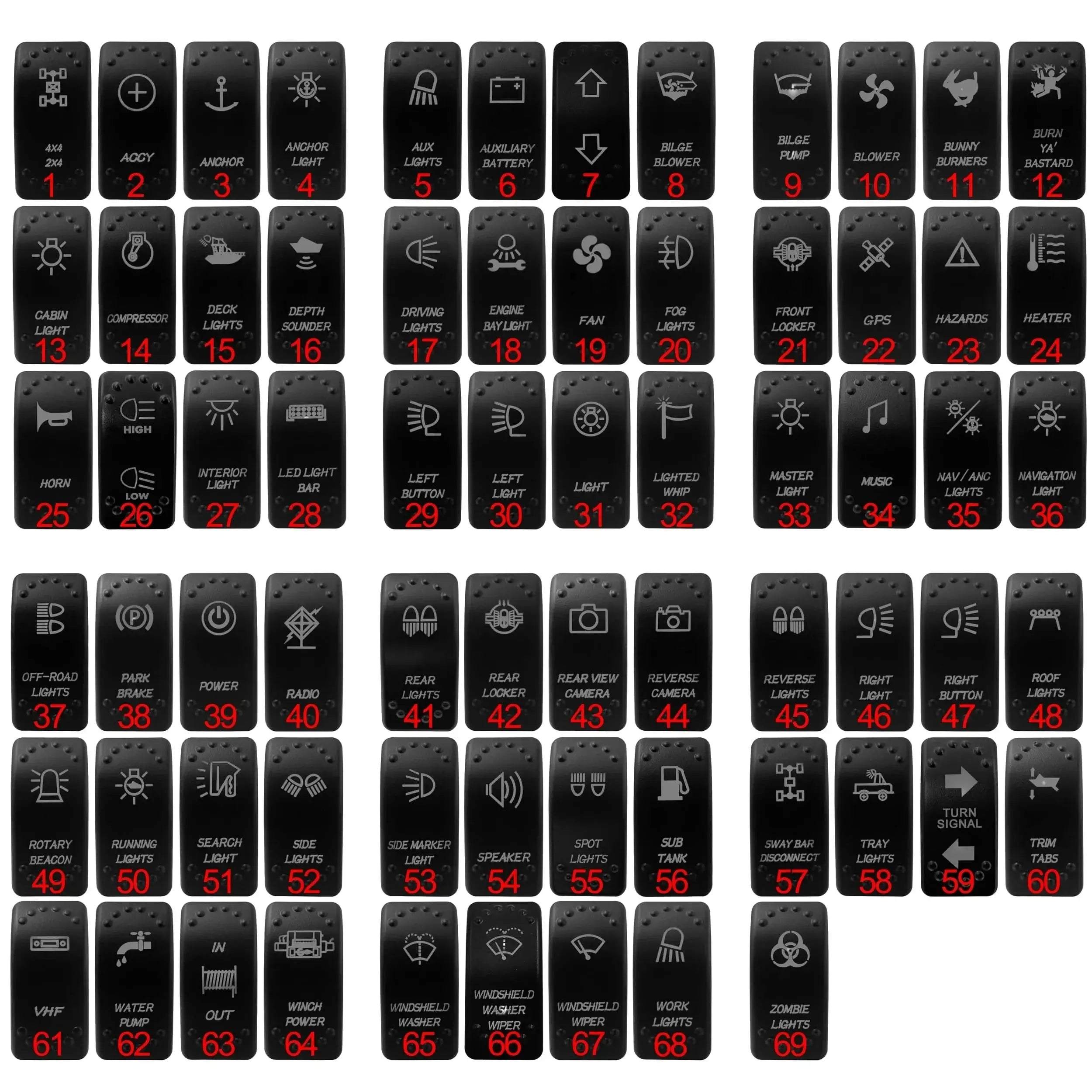 China China Waterproof Green Led Car Rocker Switch On Off 12V 20A Washer Wiper Momentary Toggle Switch For Marine Boat ATV RZR RV Autosteer