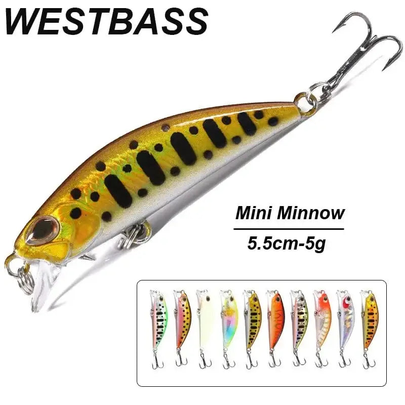 China China WESTBASS 1PX Micro Minnow Lure 55mm-5g Sinking Fishing Lure Trolling Swimbait Wobbler Artificial Hard Jerkbait Bass Isca Pesca