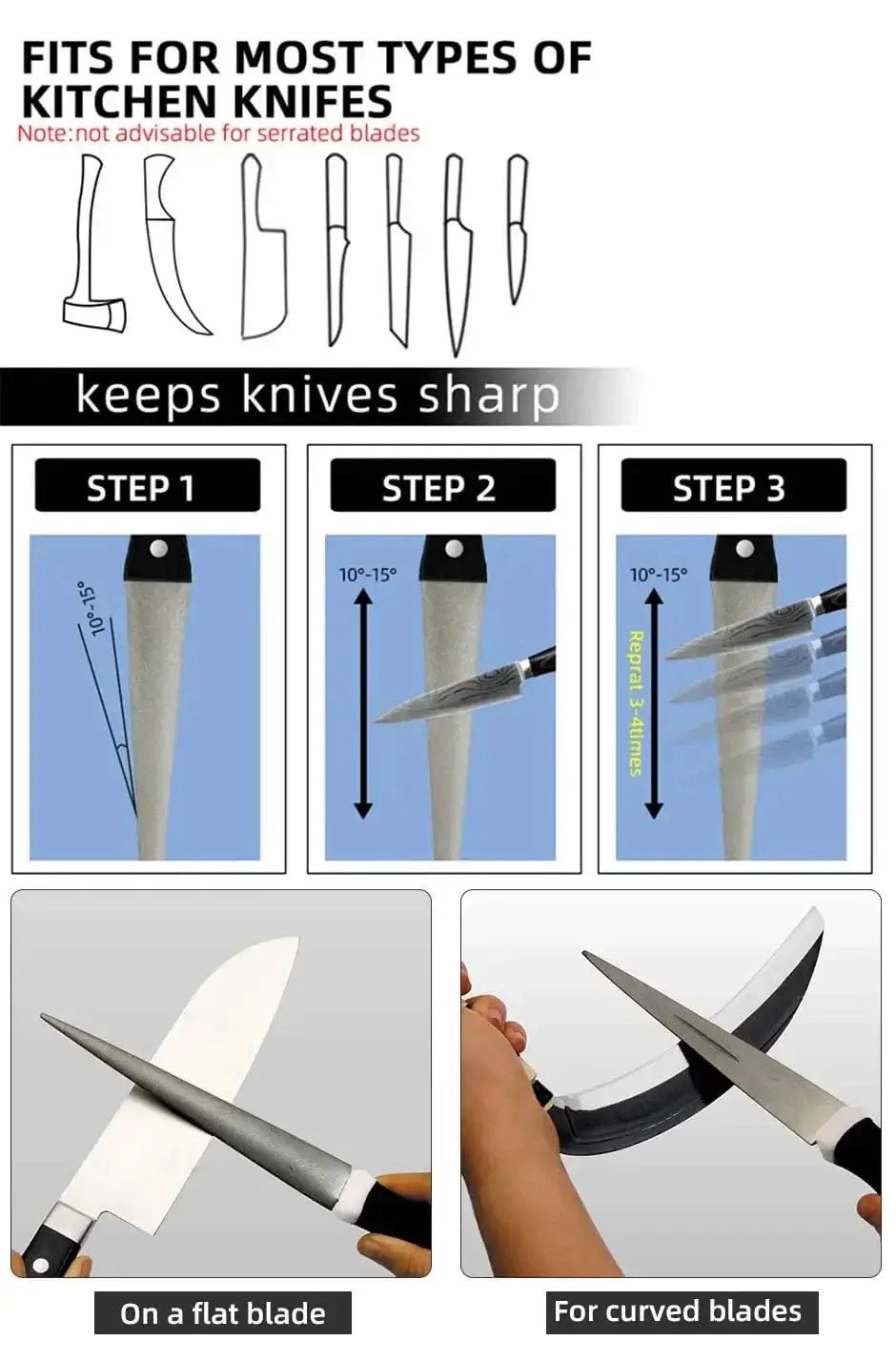 China China Whetstone Stone Diamond Knife Sharpener Knife Sharpening Curved Surface for Knife Scissors Honing Bar Kitchen Grinding Tool