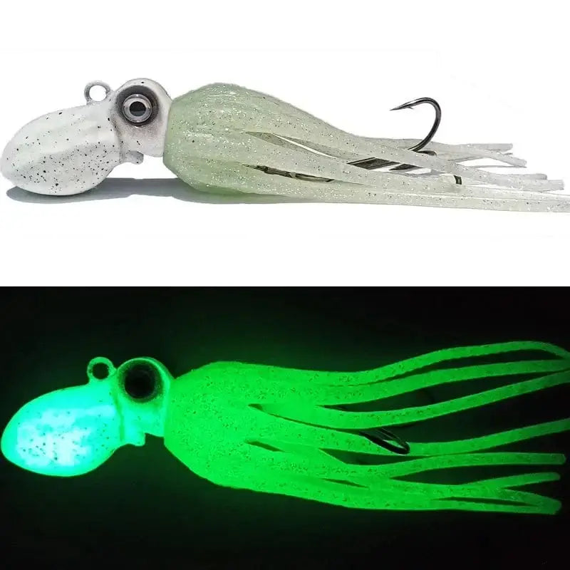 China China WHITE / 400g New 100g 150g 200g 250g 300g 350g 400g Luminous Glow Jigging lure jig head with skirt boat fishing game fishing sea jig