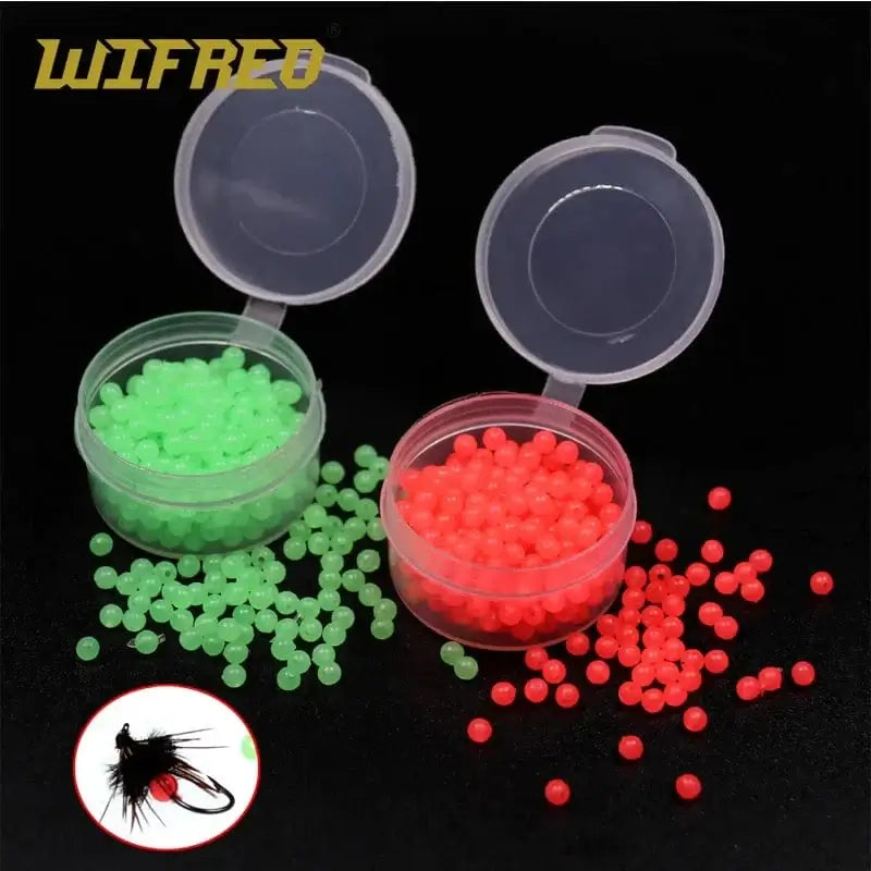 China China Wifreo 200pcs Soft Mini Fly Tying Glow Beads Fly Tying Material Wet Fly Saltwater Fishing Sabiki Fly Luminous Hot Beads Egg Roe
