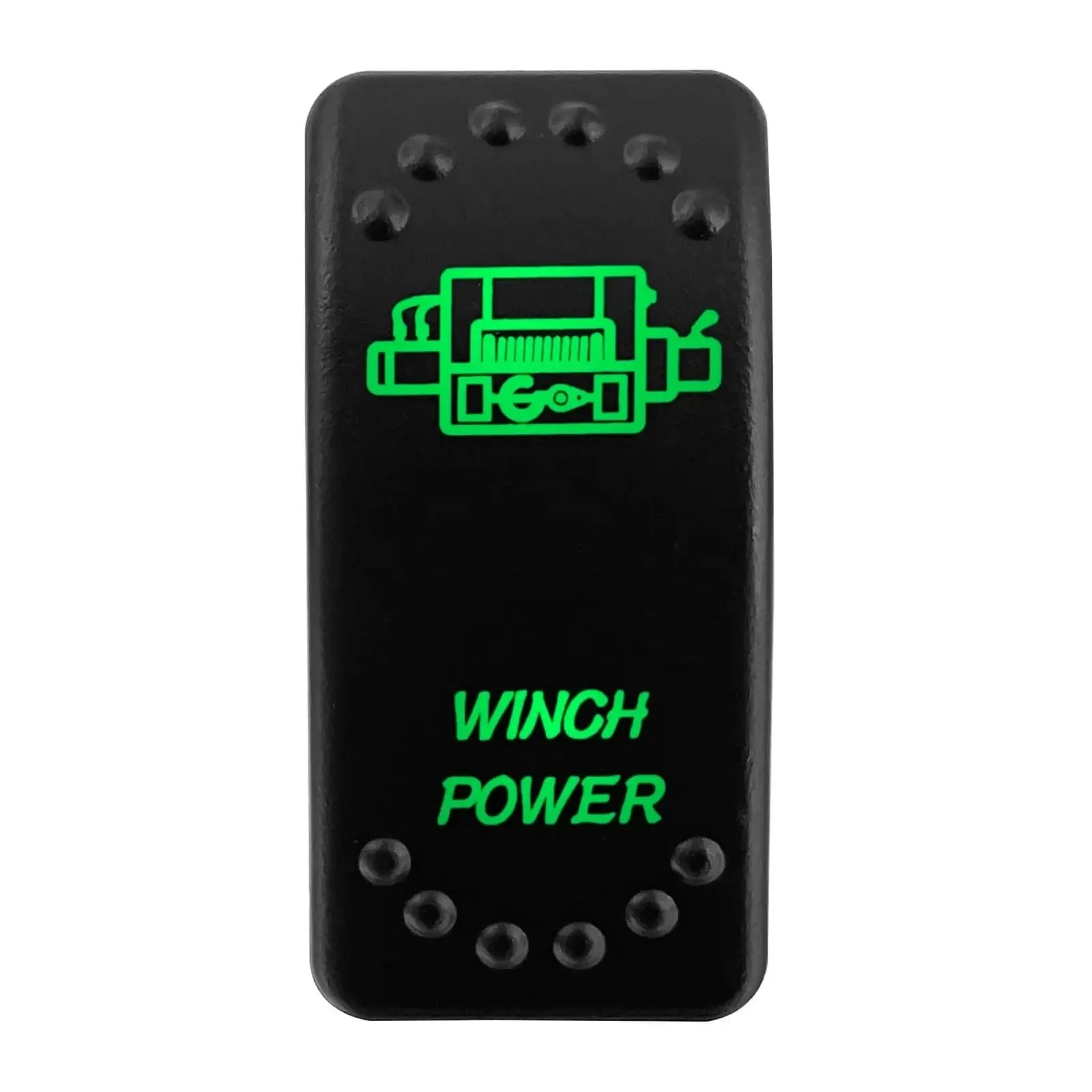 China China WINCH POWER Waterproof Green Led Car Rocker Switch On Off 12V 20A Washer Wiper Momentary Toggle Switch For Marine Boat ATV RZR RV Autosteer