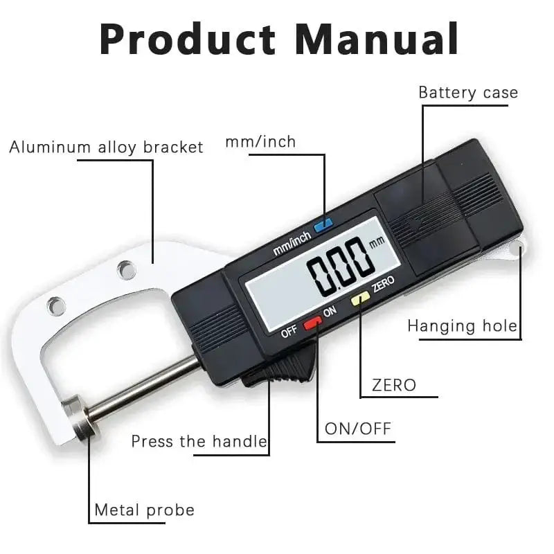 China China With Box Digital Thickness Gauges Mini Portable Horizontal Electronic Thickness Meter Measurement Tool 0-25.4mm Caliper 0.01mm Resolution