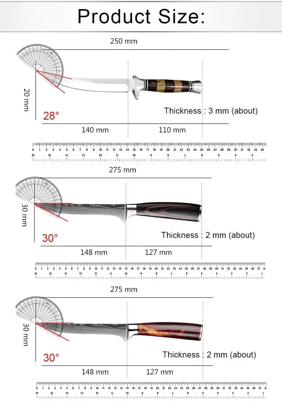 China China Wood Handle Sashime Knife Fish Filleting Knife High Stainless Steel Kitchen Knives Meat Cleaver Boning Knife Chef Slicing Tools