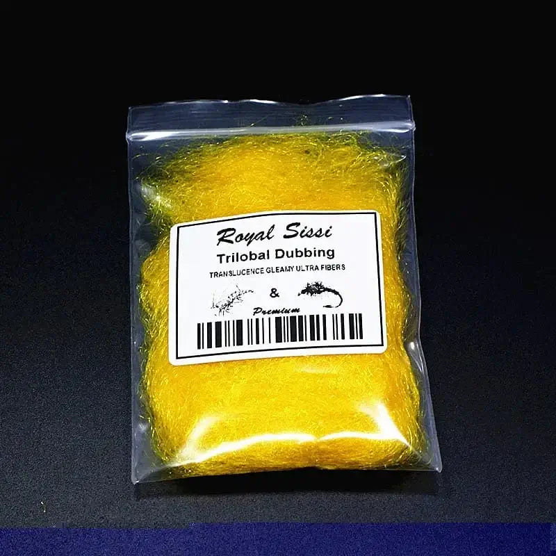 China China Yellow 12 optional colors trilobal dubbing fly tying antron dubs translucence gleamy dubbing materials crystal czech buggy nymph dubs