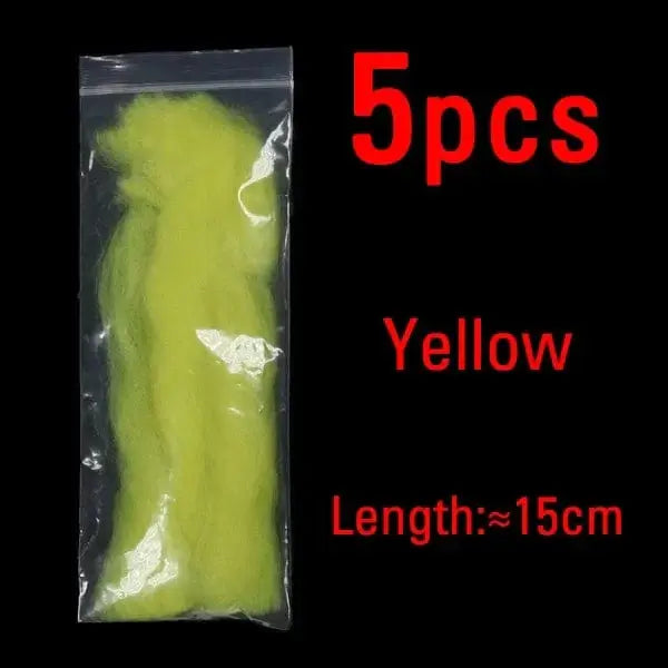 China China Yellow 5PCS ICERIO Fly Fishing Multiple Color Egg Yarn Glow Bug Yarn Fiber Baitfish Lure Parachute Fly Tying Material